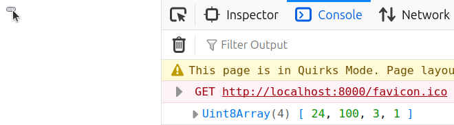 a screenshot of the button and a panel showing the output of the console log, which matches our chosen numbers from the start of the blog post